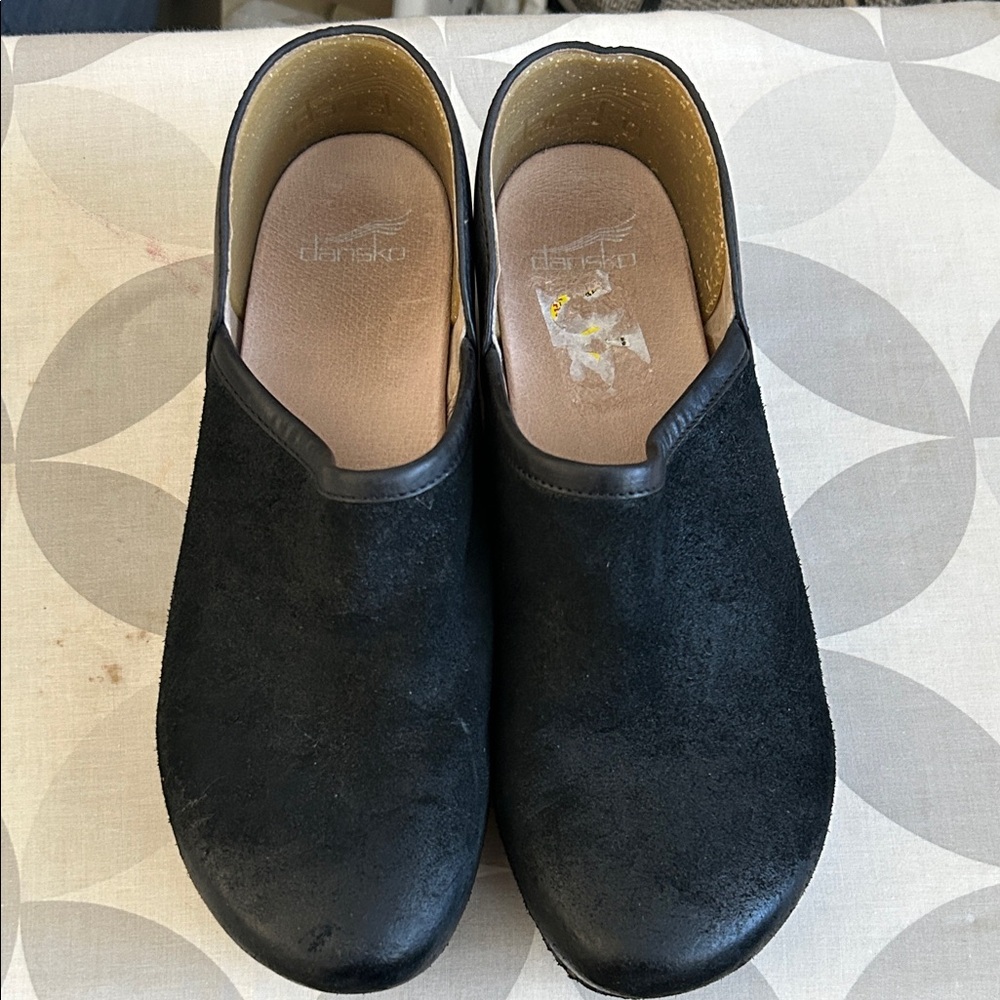 Dansko Black Suede Slip-On Shoes
